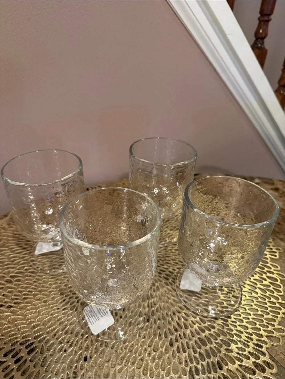 Pottery Barn Hammered Acrylic Glasses - Set of 4